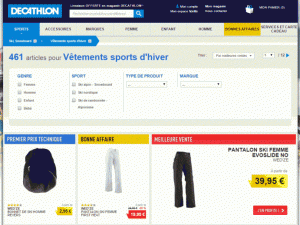 Decathlon Vêtements hiver