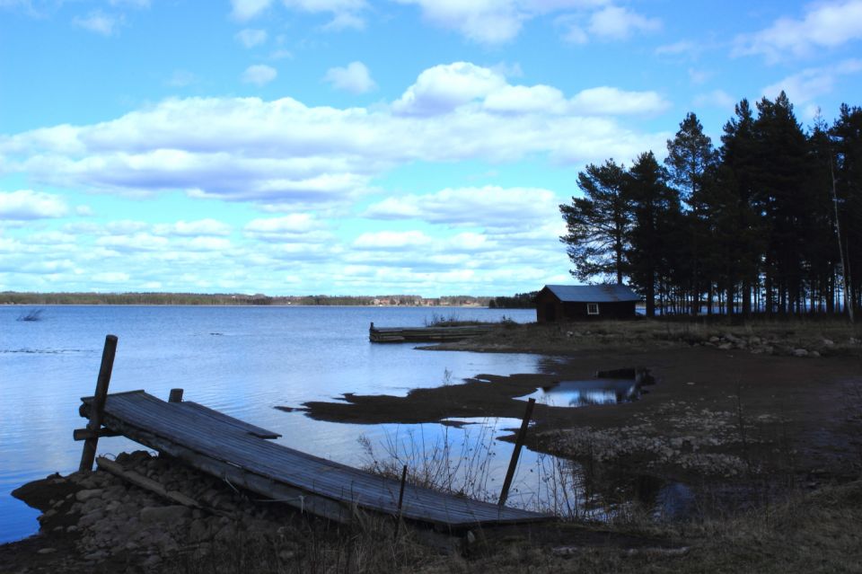 Ponton lac Siljan, Dalécarlie, Suède