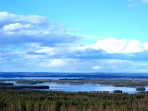 Vue depuis Gesundaberget sur le lac Siljan