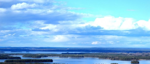 Vue depuis Gesundaberget sur le lac Siljan