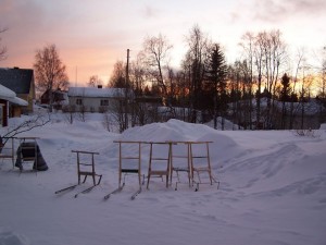 Kicksled Aurora retreat Laponie