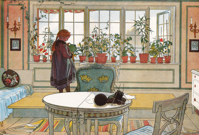 Flowers on the windows - Carl Larsson