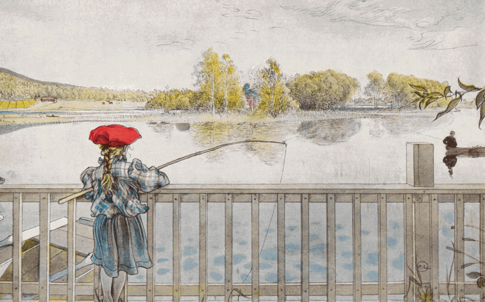 Lisbeth fishing –  Carl Larsson