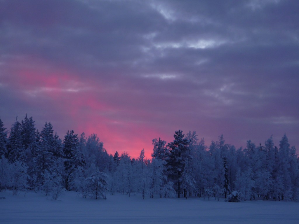 Coucher de soleil en Laponie