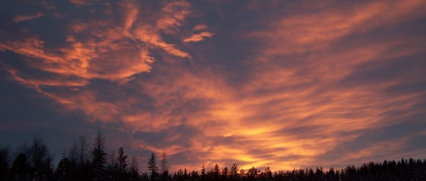 Coucher de soleil en Laponie