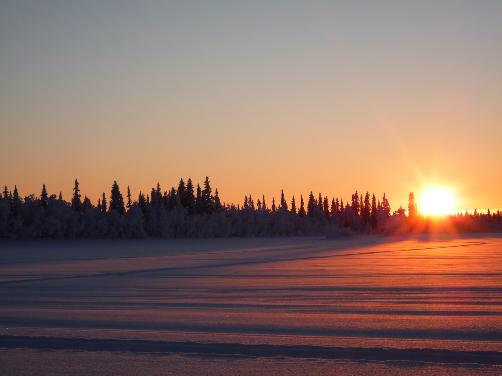 Coucher de soleil en Laponie