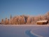 traces sur neige vers maison