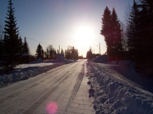 Route blanche en Laponie