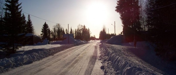 Route blanche en Laponie