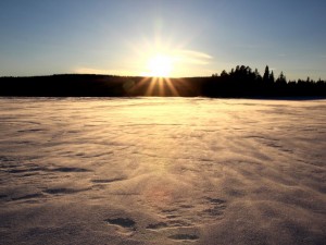 coucher de soleil en laponie